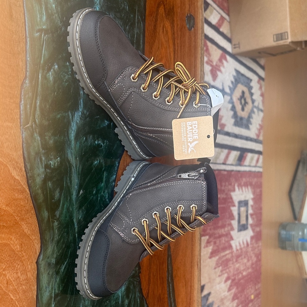 Eddie Bauer Kids Boots - Charcoal with Mustard Laces